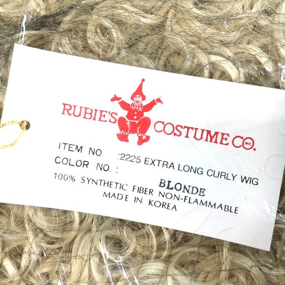 80’s Blonde Extra Long Curly Character Wig Rubies NWT - Picture 8 of 13